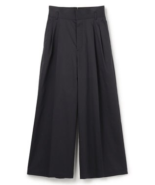 uncrave コットンクロスプレーン ワイドトラウザー ブラック