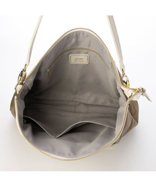 UNBILLION ペルケ perche / ナイロン牛革ヒネリかぶせ2wayトート ブラウン