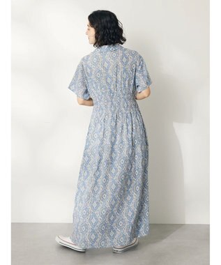 CRAFT STANDARD BOUTIQUE インド綿オープンカラーワンピース Brown