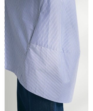 CRAFT STANDARD BOUTIQUE イージーケアコクーンポケ付きチュニック Stripe Navy