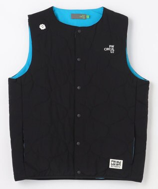 PW CIRCULUS 【撥水加工 / ストレッチ】【MEN】キルティング中綿インナーベスト ゴルフ ブラック系