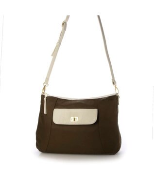 UNBILLION ペルケ perche / ナイロン牛革ヒネリかぶせ2wayトート ブラウン