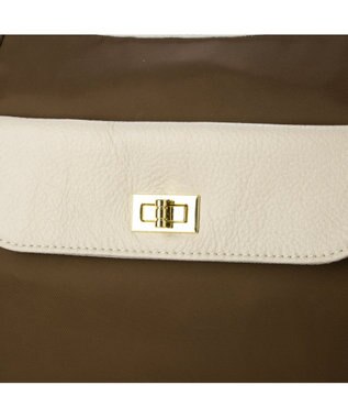 UNBILLION ペルケ perche / ナイロン牛革ヒネリかぶせ2wayトート ブラウン