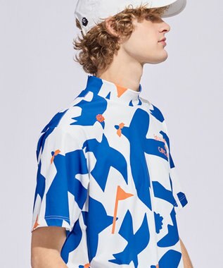 PW CIRCULUS 【MEN】ＤＯＶＥ柄モックネック ゴルフ スカイブルー系5