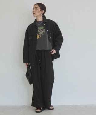 WEGO 【ANGIE VINTAGE】ビッグシルエットデニムジャケット / オーバーサイズGジャン ブラック