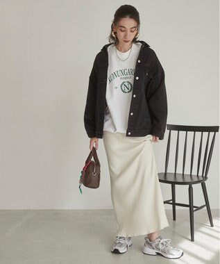 WEGO 【ANGIE VINTAGE】ビッグシルエットデニムジャケット / オーバーサイズGジャン ブラック