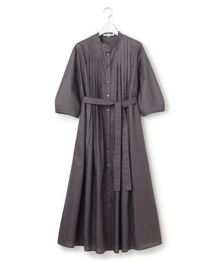 23区 L 【洗える】ラスターローン フロントタック ワンピース グレー系