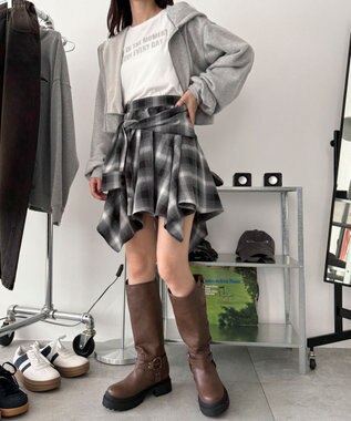 WEGO ハトメベルトロングブーツ ブラウン