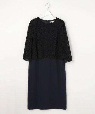 自由区 S 【カタログ掲載】トリアセダブルクロスレース ワンピース ネイビー