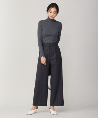 ICB 【洗える】エクストラファインメリノリブ タートルネックニット ミディアムグレー系