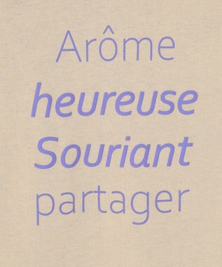 ANY KIDS オーガビッツカラーロゴTシャツ ベージュ×ロゴ(パープル)