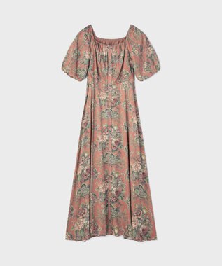 GRACE CONTINENTAL ヴィンテージフラワープリントワンピース キャメル