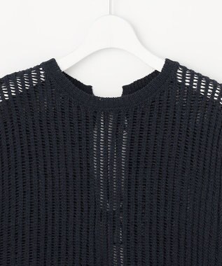 自由区 【レイヤード・旬スタイル】リネンコットン ベスト ネイビー