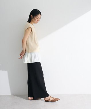 Green Parks 裾プリーツタンクトップ White