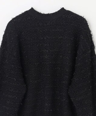 GRACE CONTINENTAL ラメツイードニットカーディガン ブラック