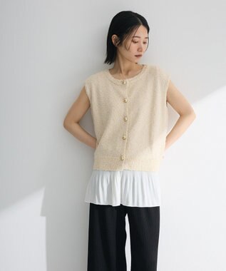 Green Parks 裾プリーツタンクトップ White