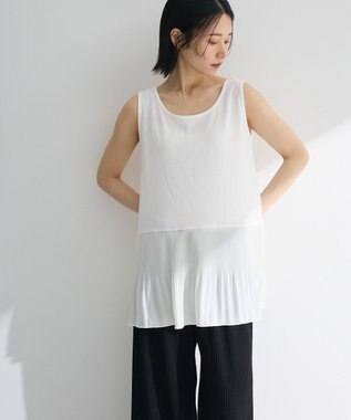 Green Parks 裾プリーツタンクトップ White