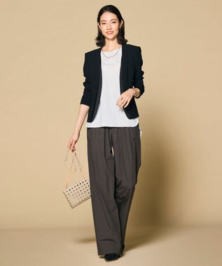 BEIGE， CINDY / ダブルカラージャケット Black×Black