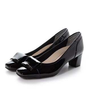 Riz raffinee <Riz raffinee>【レイン対応】スクエアトゥレインパンプス ブラックエナメル