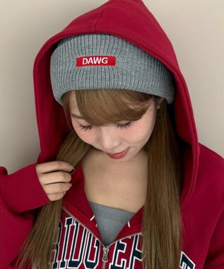 WEGO 【ユニセックス着用ITEM】ロゴショートビーニー 杢グレー