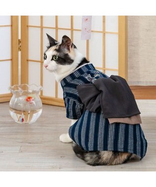 PET PARADISE ペットパラダイス  浴衣 《日本画風 犬刺繍》 小型犬 ブラック