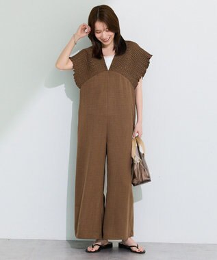 Green Parks シャーリングサロペット Brown