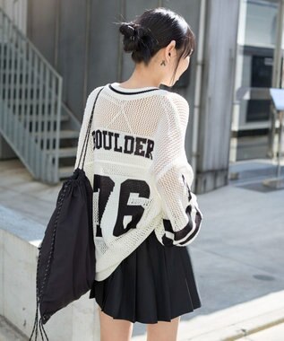 WEGO ナンバリングメッシュニットプルオーバー ホワイト