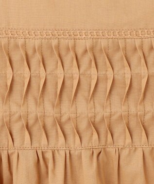 23区 【WEB&一部店舗限定】コットンローン ピンタック フレア ブラウス キャメル系