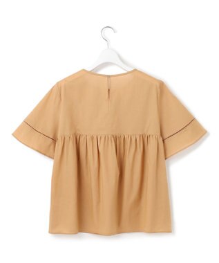 23区 【WEB&一部店舗限定】コットンローン ピンタック フレア ブラウス キャメル系