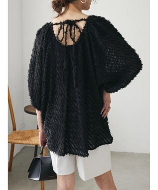 Green Parks AnriettMusee カットジャガードタックブラウス Black