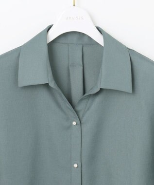 ANY SIS L 【速乾・接触冷感】スムージーポリエステル シャツ ブラウス スモーキーミント
