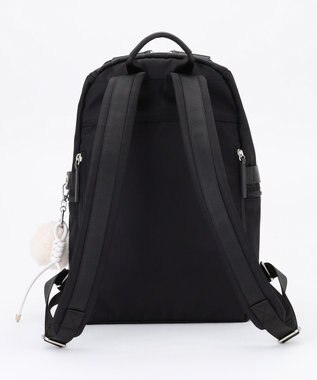 ICB 【4/3-4/19期間限定・受注生産】選べるチャーム 8ポケットナイロンリュック カスタマイズ ファー白&フェイクレザーロープ白