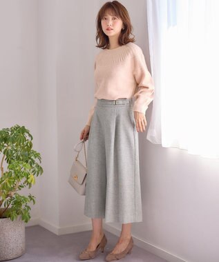 ANY SIS 【洗える】ソフトタッチ求心 ニット ペールピンク