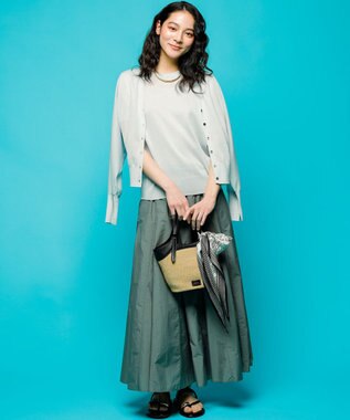 23区 雑材 ショルダーバッグ ナチュラル×ブラック