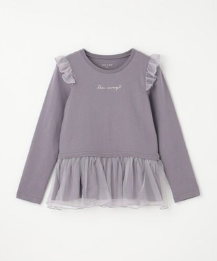 ANY KIDS 裾チュール 長袖 Tシャツ チャコール