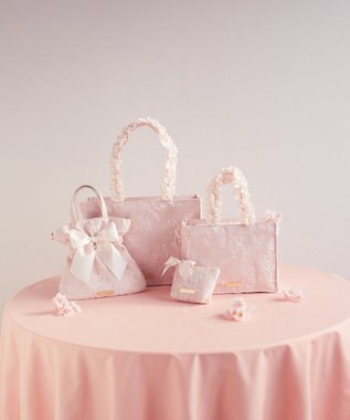 Maison de FLEUR 桜フリルハンドルスクエアトートMバッグ Light Pink