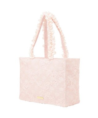 Maison de FLEUR 桜フリルハンドルスクエアトートMバッグ Light Pink