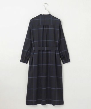 J.PRESS LADIES L 【洗える】テトロンレーヨン/ウール milledタータン ワンピース ネイビーチェック系