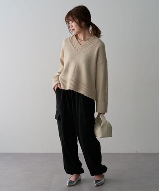 Green Parks ・ＥＬＥＮＣＡＲＥ　ＤＵＥ　コーデュロイカーゴパンツ Black