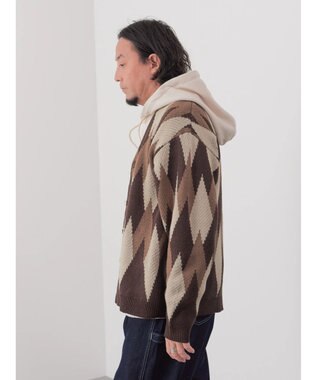 CRAFT STANDARD BOUTIQUE 【男女兼用】アーガイル柄カーディガン Dark Brown