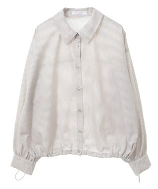 Green Parks イージーケア裾ドロストシャツ Gray