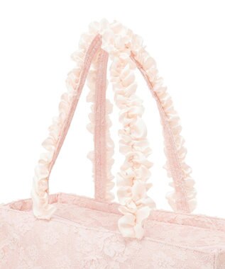 Maison de FLEUR 桜フリルハンドルスクエアトートMバッグ Light Pink