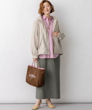 23区 2WAY ストレッチタフタ ボリュームスリーブブルゾン ベージュ系