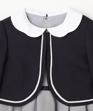 ANY KIDS 【2点セット】ノーカラー ボレロジャケット+襟付き ワンピース グレー