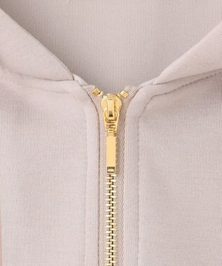 Feroux 【洗える】バックフリル ダンボールパーカー ライトグレー系