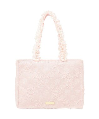 Maison de FLEUR 桜フリルハンドルスクエアトートMバッグ Light Pink