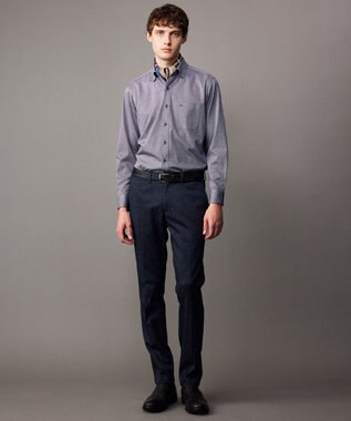 JOSEPH ABBOUD 【ジャージーシャツで快適な着心地】コンパクトジャージー バーズアイ シャツ パープル系