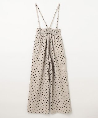 ANY KIDS 麻ライク ドット柄 ガウチョ ベージュドット