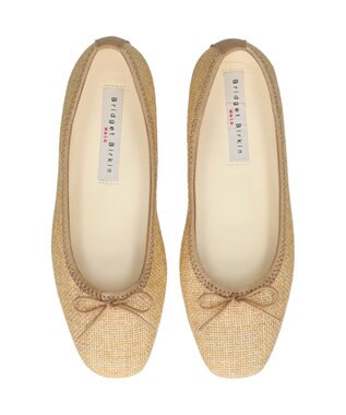 Bridget Birkin ＜3E＞【Bridget Birkin Walk】ラメパナマ調バレエパンプス ベージュ雑材