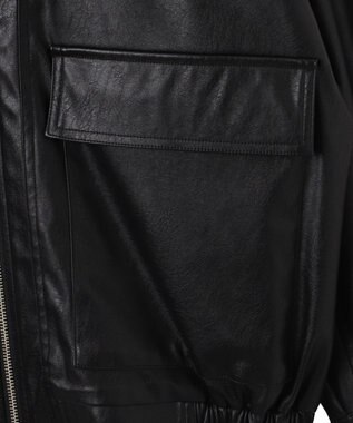 WEGO ヴィンテージライクPUフライトジャケット ブラック